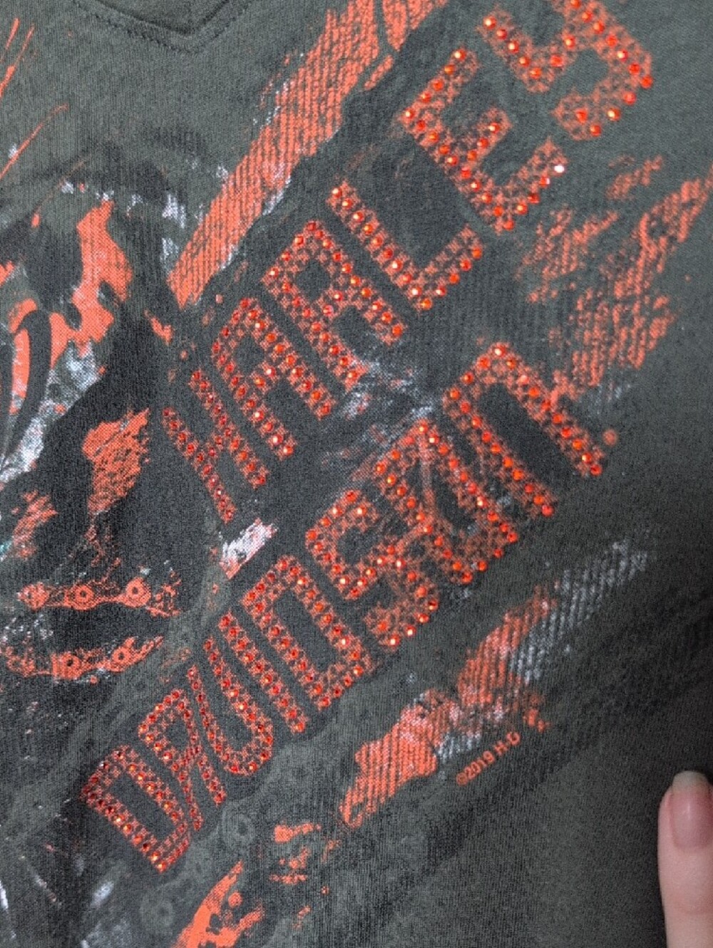 Harley-Davidson Hunter Green Tank Top with Orange and White Tiger Graphic - Picture 2 of 5